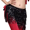 thumbnail image 4 of XIAOCHA Dancer Tassel Skirt Mini Sequin Belly Women Club Costume Skirt Wrap Skirt, 4 of 5