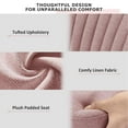 thumbnail image 4 of TINKLE WELL Modern Office Desk Chair, Rolling Vanity Swivel Task Chair with Wheels, Stylish Comfortable Armless Backrest for Home, Bedroom, Office, Study, Pink, 4 of 8