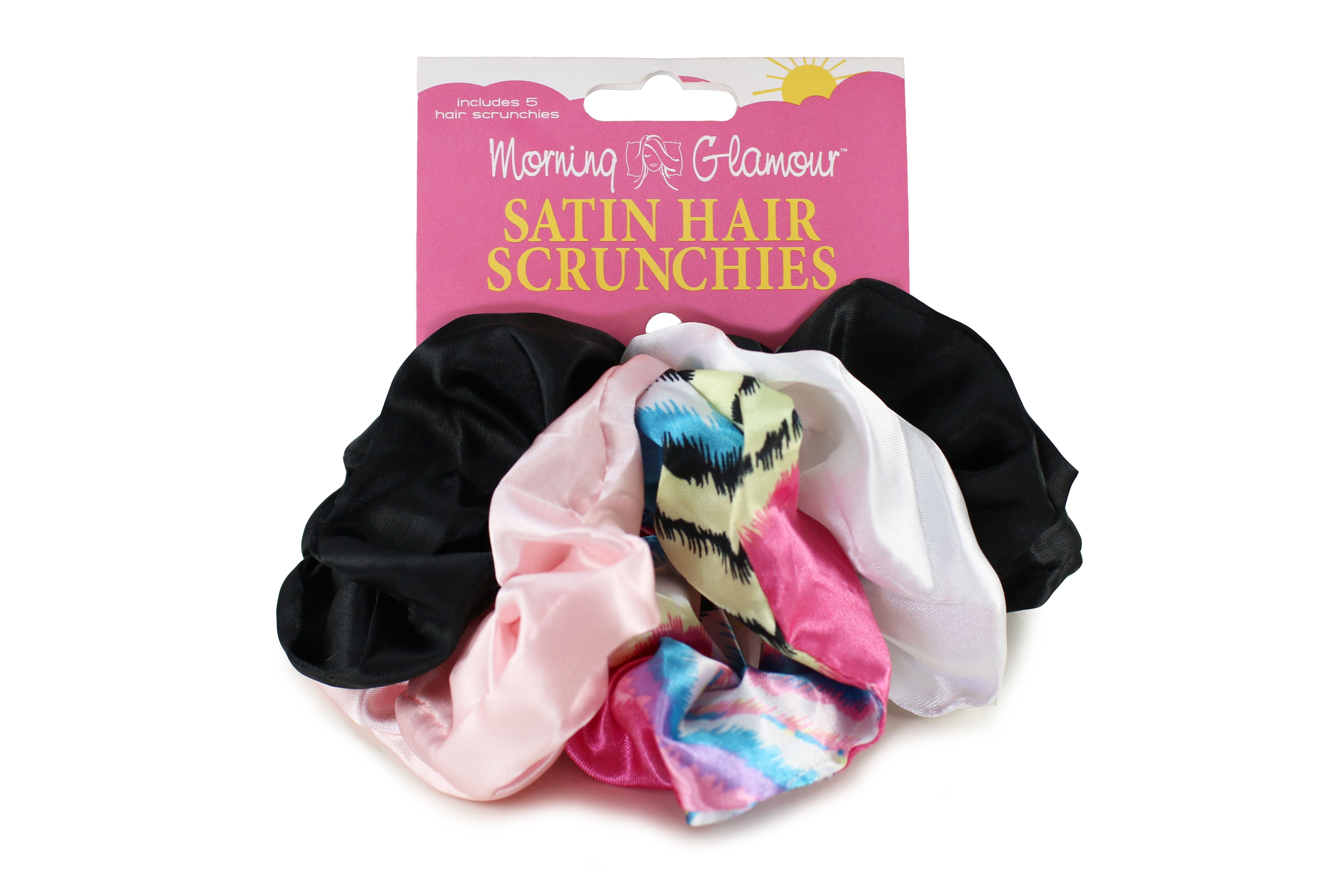 Satin Adult Women's Hair Scrunchies 5 Pack