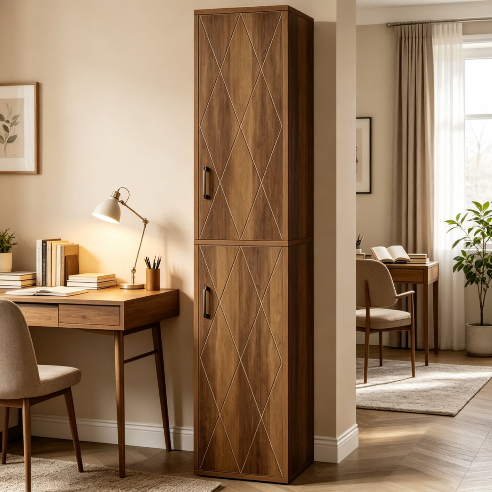 75" Wood Storage Cabinet Modern Cube Collection