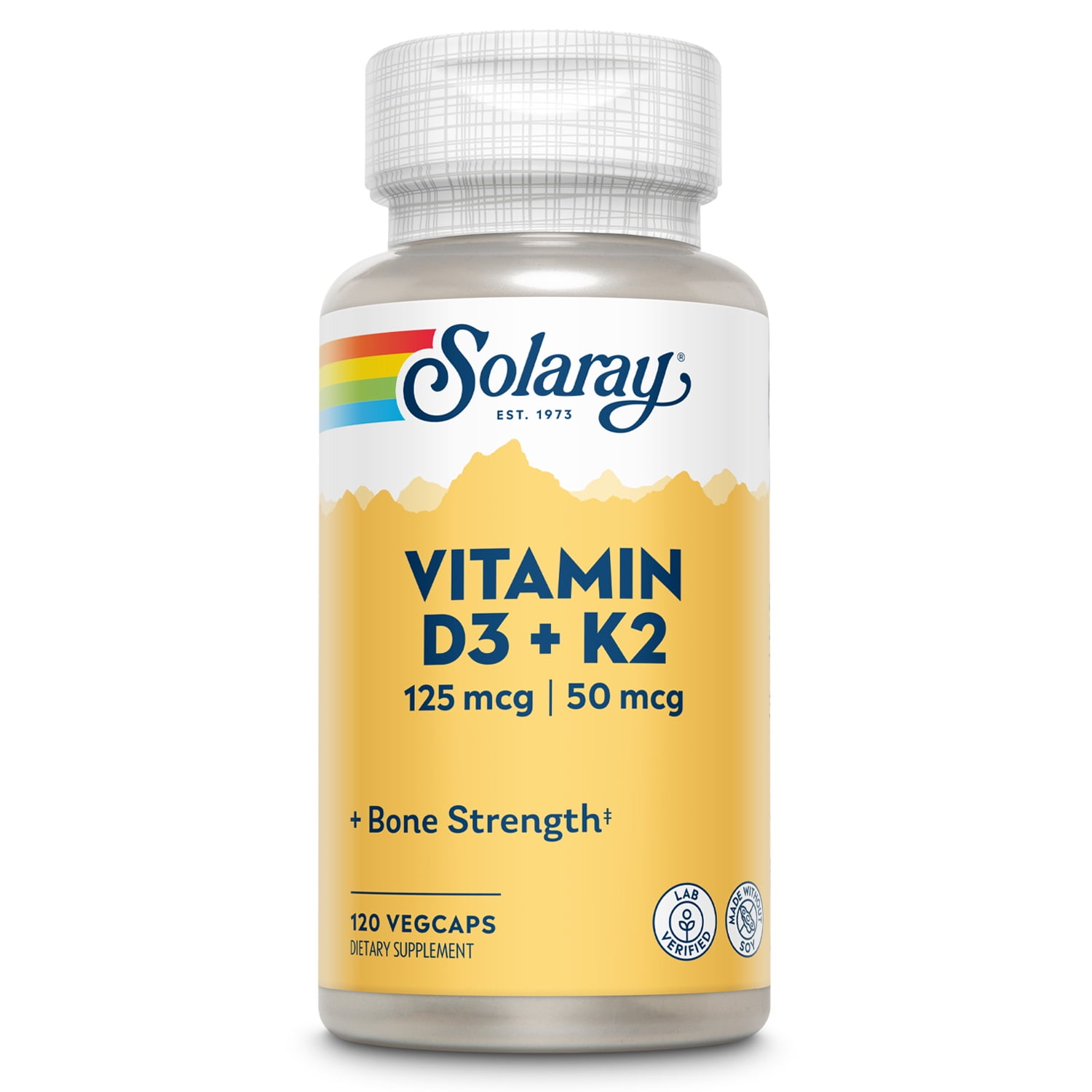 Solaray Vitamin D3 + K2 D & K Vitamins for Calcium Absorption and