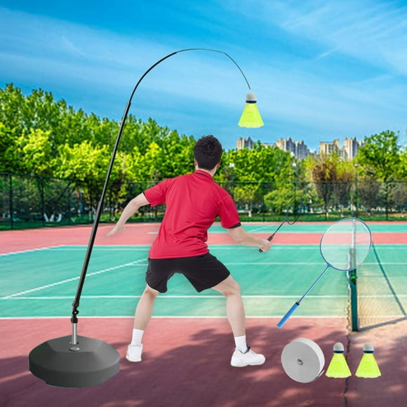 Self Practice Trainer Aid with Badminton Shuttlecocks, Adjustable Self Study Tool Badminton Training Device for Children Kids ,Adults, Backyard Stainless Steel Rod