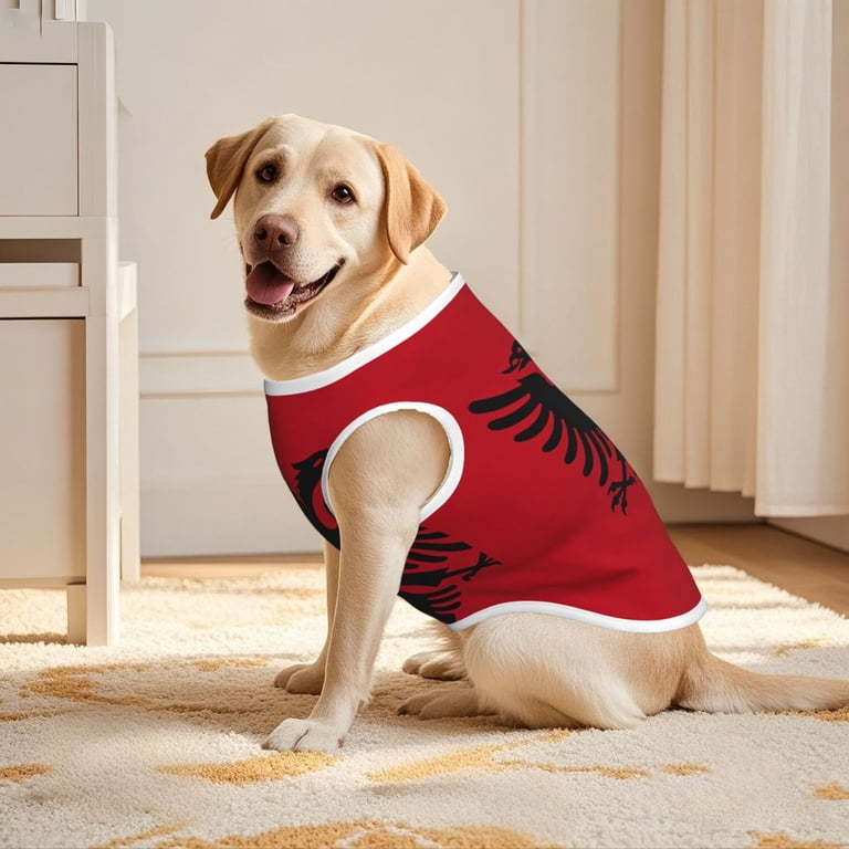 Dog Cooling Shirt Albania Flag Breathable Dog Shirt for Large Dogs
