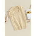 thumbnail image 3 of Caoirhny Kids Sweater Vest, Sleeveless V-neck Solid Knit Vest Fall Winter Clothes for Girls Boys, 3 of 9
