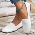 thumbnail image 2 of Round Toe Women Flat Shoes Slip on Girls Dress Black Ballet Flats White 6, 2 of 6