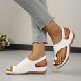 thumbnail image 4 of Flip Flops Arch Support Womens Orthopeic Wedge Sandals Adjustable Slingback Casual Summer Walking Shoes White Size 8.5, 4 of 8