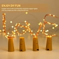 thumbnail image 3 of Luces de botella de vino con corcho, paquete de 10 luces LED de alambre de cobre blanco cálido para bricolaje, bodas, Navidad 2M / 20LED luces decorativas de corcho (batería incluida) brillar Electrónica, 3 of 5