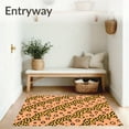 thumbnail image 3 of ODIKA 3'x5' Machine Washable Non-Slip Area Rug, Safari Cheetah Print Bath Cute Feline Character Bathroom High Traffic Rug with Pad, Orange, 719200, 3 of 8