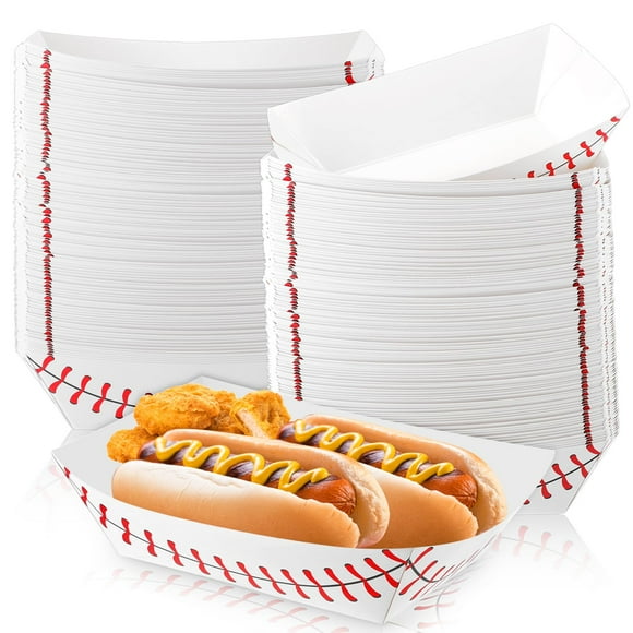 Bandejas desechables para comida Roshtia Baseball Party, 2 libras (paquete de 100)