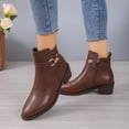 thumbnail image 3 of Dakaela Bottes à la Cheville pour Femmes, Bottines Courtes à Talon Bas Épais, Bout Rond, à Enfiler, Chaussures Chelsea Habillées, 3 of 8