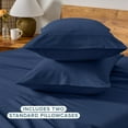 thumbnail image 4 of Bare Home Flannel Pillowcase Set - 100% Flannel Cotton - Double Brushed - King Set of 2, Dark Blue, 4 of 8