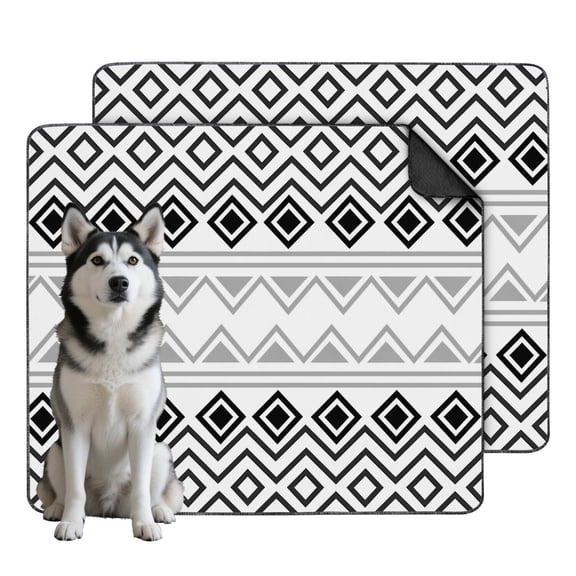 Bohemian Print Washable Training Pad, Large 35x41 Inch Reusable Pet Mat with Non-Skid Base, Highly Absorbent Dog Pee Pad for Indoor Floor Protection