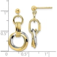 thumbnail image 4 of Gold 14K Two-tone Polished Intertwined Circles Post Dangle Earrings - 25mm- Made In Italy, 4 of 6