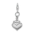 thumbnail image 3 of FB Jewels Sterling Silver Rhodium Plated Enameled Double Heart w/Lobster Clasp Charm, 3 of 3