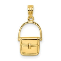 Auriga Fine Jewelry 14K Yellow Gold 3-D Moveable Polished Purse Charm for Women