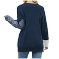 thumbnail image 4 of HAPIMO Womens Color Block Sweater Fall Fashion Long Sleeve Mock Neck Pullover Dressy Casual Ribbed Knit Loose Sweaters Teen Girls Clothes Blue XL, 4 of 6
