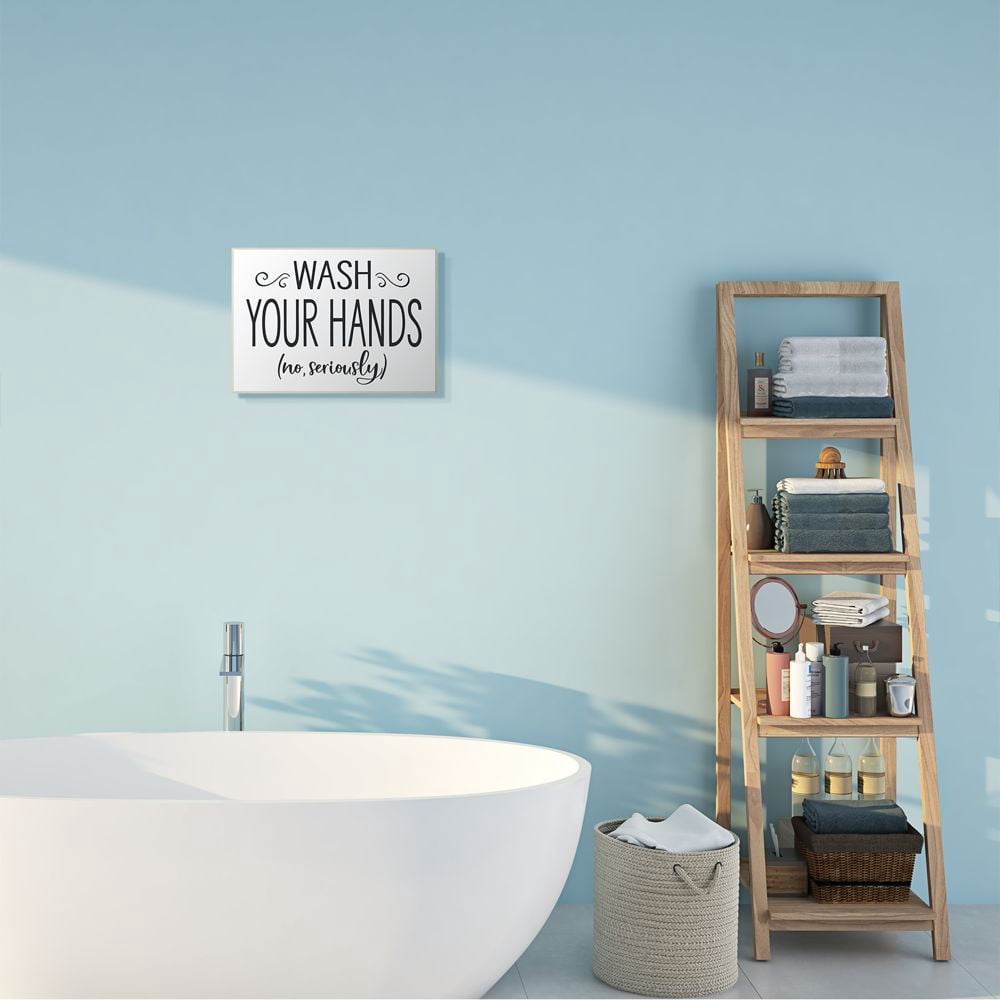 Stupell Industries No Seriously Wash Your Hands Bathroom House Sign Graphic Art Unframed Art Print Wall Art, 10x15, by Lettered and Lined
