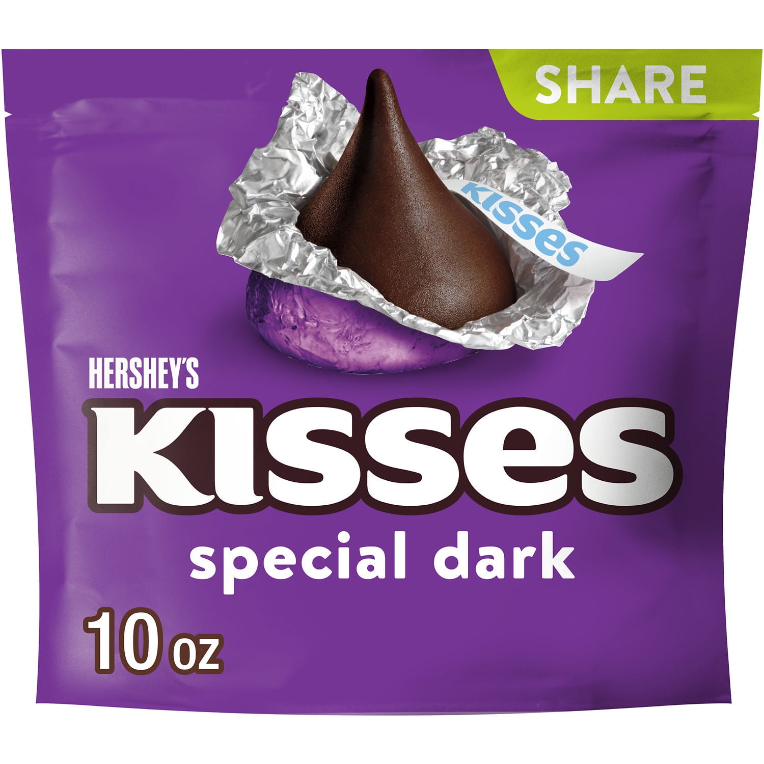 Hershey's Kisses SPECIAL DARK Mildly Sweet Chocolate Candy, Share Pack 10 oz