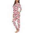 thumbnail image 2 of FKELYI Cartoon Christmas Snowman Pjs for Girls Casual Pajamas Top and Pants with Pockets Size XL Comfy Long Sleeve Women Sleepwear 2 Piece, 2 of 5