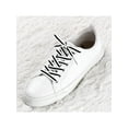 thumbnail image 6 of INSPIRE CHIC Women's Contrast Color Stripe Canvas Flat Shoelace 100cm/39.37' White-Black-White, 6 of 6