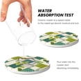 thumbnail image 5 of Round Ceramic Car Coasters 2 Pack Absorptive Clean Cork Bottom For Anti-Slip Use On Most Cars Lime Houndstooth Hand-Drawn Sketch_2, 5 of 8