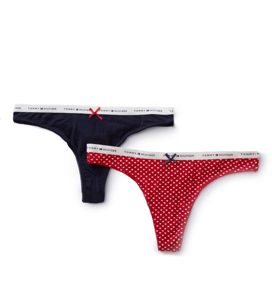 Tommy Hilfiger Womens TH Cotton Stretch Thong Underwear Panty 