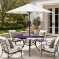 thumbnail image 2 of Round Outdoor Tablecloth with Umbrella Hole and Zipper, Purple Grey Tablecloth with Elastic Waterproof, Modern Purple Geometric Patio Table Covers for 36" - 44" Picnic Pool Tables, 2 of 9