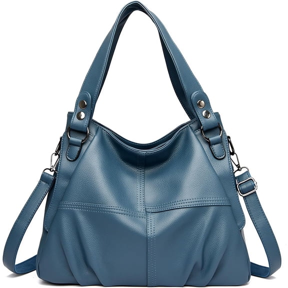 Sunyuer Vintage Hobo Bag for Women, Large Capacity PU Soft Leather Slouchy Tote Purse Single Shoulder Crossbody Handbag