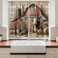 thumbnail image 3 of Ambesonne Rustic Kitchen Curtains, Vintage Rural American Barn, 55"x39", Tan Dark Salmon, 3 of 3