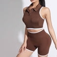 thumbnail image 4 of Hessimy Two Piece Casual Workout Sets for Women Athletic 2 Piece Summer Outfits Lounge Matching Sets Clothing(Coffee,S), 4 of 8