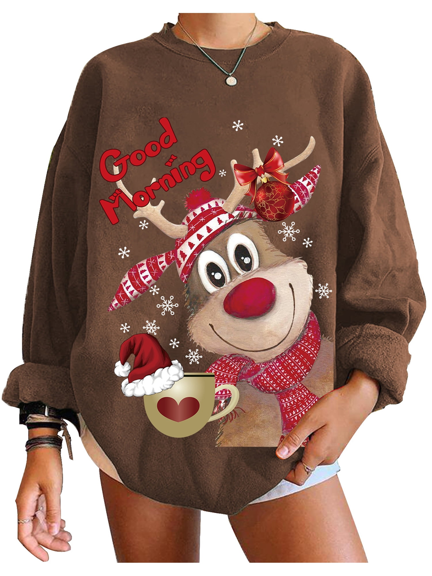 New Womens Ladies Penguin Rudolph Reindeer 3D Christmas Knitted Xmas Jumper Top 