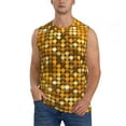 thumbnail image 1 of Balery Bright Shiny Golden Camisetas sin mangas para hombre, absorbe la humedad y protege contra el mal olor.-Large, 1 of 7