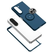 for Samsung Galaxy Z Fold 5 Case, Phone Case Samsung Z Fold 5 5G, Slim Kickstand with 360 Rotating Ring Holder Shockproof Protetive Girls Women PC Cover for Galaxy Z Fold 5 2023, Darkblue