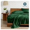 thumbnail image 2 of Full XL Sheet Set - Luxury 1800 Ultra-Soft Microfiber Full Extra Long Sheets - Double Brushed - Deep Pockets - Easy Fit - 4 Piece Set - Bed Sheets (Full XL, Heathered Forest Green), 2 of 8