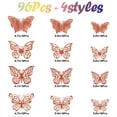 thumbnail image 2 of 96 Decoraciones de Pared de Mariposas - Pegatinas Metálicas 3D para Fiestas, Bodas y Decoración de Habitaciones en Rosa, 2 of 5
