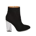 thumbnail image 2 of New Women Qupid Ranker-01 Faux Suede Pointy Toe Lucite Block Heel Bootie, 2 of 5