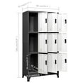 thumbnail image 2 of vidaXL Locker Cabinet Anthracite and White 35.4"x17.7"x70.9" Steel, 2 of 8