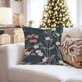 thumbnail image 4 of Ethan Taylor Floral Throw Pillow Soft Cushion Cover 'Zen Japanese Garden Flowers III Flowers Asian Plants' Pattern Decorative Square Accent Pillow Case, 20x20 Inches, Green, Pink, 4 of 5