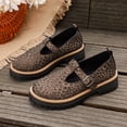 thumbnail image 7 of IEMIEMIEM Women's Mary Janes Shoes Leopard Print Faux Leather Oxford Flats Chunky Low Heels Platform Sewing Retro Classics Round Toe Ankle Strap 9 wide, 7 of 7