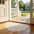thumbnail image 4 of Byujiro Scalloped Edge Entryway Doormat, Non‑Slip Durable Indoor Outdoor Floor Rug, Low‑Profile Decorative Household Mat, Dirt‑Trapping Shoe Scraper for Front Door, Porch, Hallway, Balcony, 4 of 5