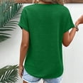thumbnail image 3 of Womens Short Sleeve Textured Tops Summer Casual V Neck Solid Loose Basic T Shirts, 3 of 6