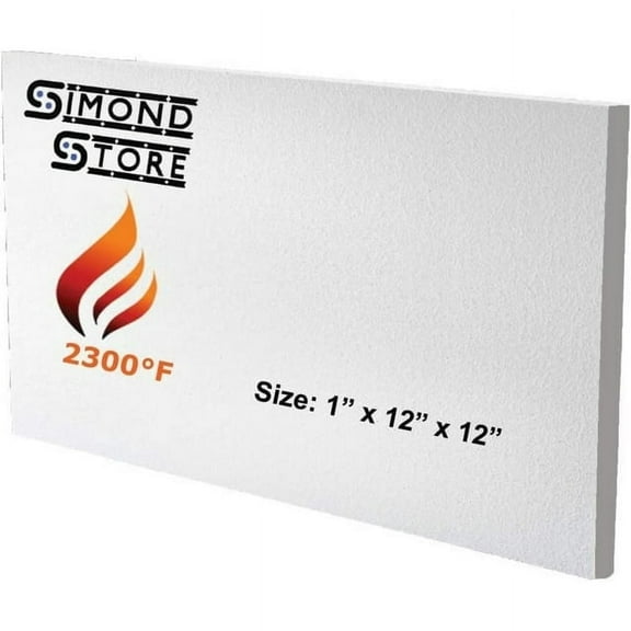 Simond Store Ceramic Fiber Insulation Board, 2300F, 0.47 inch x 12 inch x 12 inch