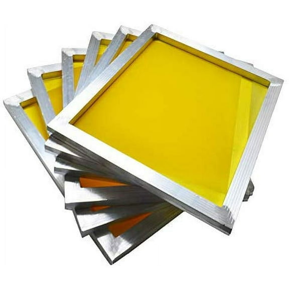 Techtongda 6Pcs 15"x17" Screen Printing Frame Mesh Pre-Stretched Aluminum Frame (200 (80T) Yellow Mesh)