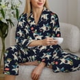 thumbnail image 6 of Honeii Cartoon Sharks print Women's Pajama Sets Long Sleeve Button Down Sleepwear Nightwear Soft Pjs Lounge Sets-XX-Large, 6 of 7