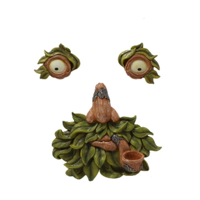 Colgante de cara de árbol luminoso, cara de monstruo de árbol de jardín, colgante de árbol, artesanías de resina