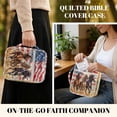thumbnail image 4 of ZUXONGSY American Flag Horse Print Bible Case for Women Quilted Bible Bag Stylish Handbag with Multiple Pockets Carrying Book Case for Religious, 4 of 7