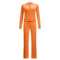 thumbnail image 6 of vigerkar Tracksuit Womens Two Piece Lounge Set Long Sleeve Zip up Hooded Jacket Wide Leg Pants Y2k Sweatsuit Set (Orange, M), 6 of 6