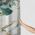 thumbnail image 3 of Orinice  Abstract Marble Shower Curtain  Modern Teal Tropical Palm Leaves Bathroom Curtain Set Gold Cracked Lines Luxury Bath Curtain Fabric Blue Plant Botanical Bathroom Decor with 12 Hooks 69x72, 3 of 7