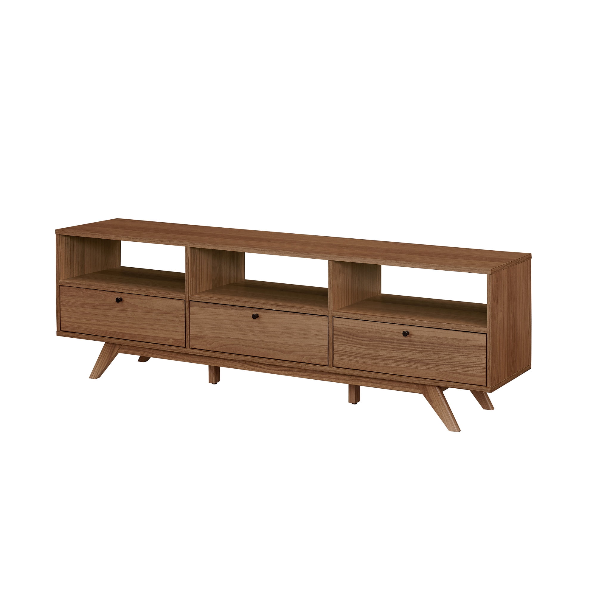 Walker Edison Mid-Century Modern Storage TV Stand for TVs up to 80”, Mocha