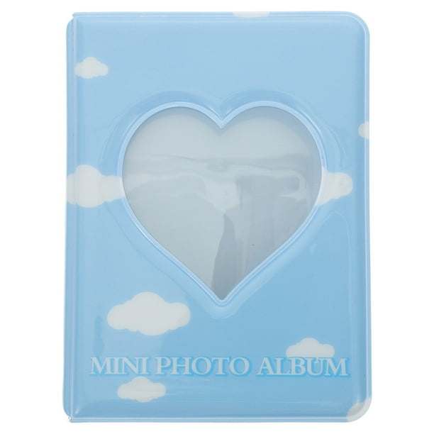 BRIGHTFUFU Mini álbum de fotos Hollow Heart Pequeño álbum de fotos Tarjetas de imagen Tarjeta de álbum